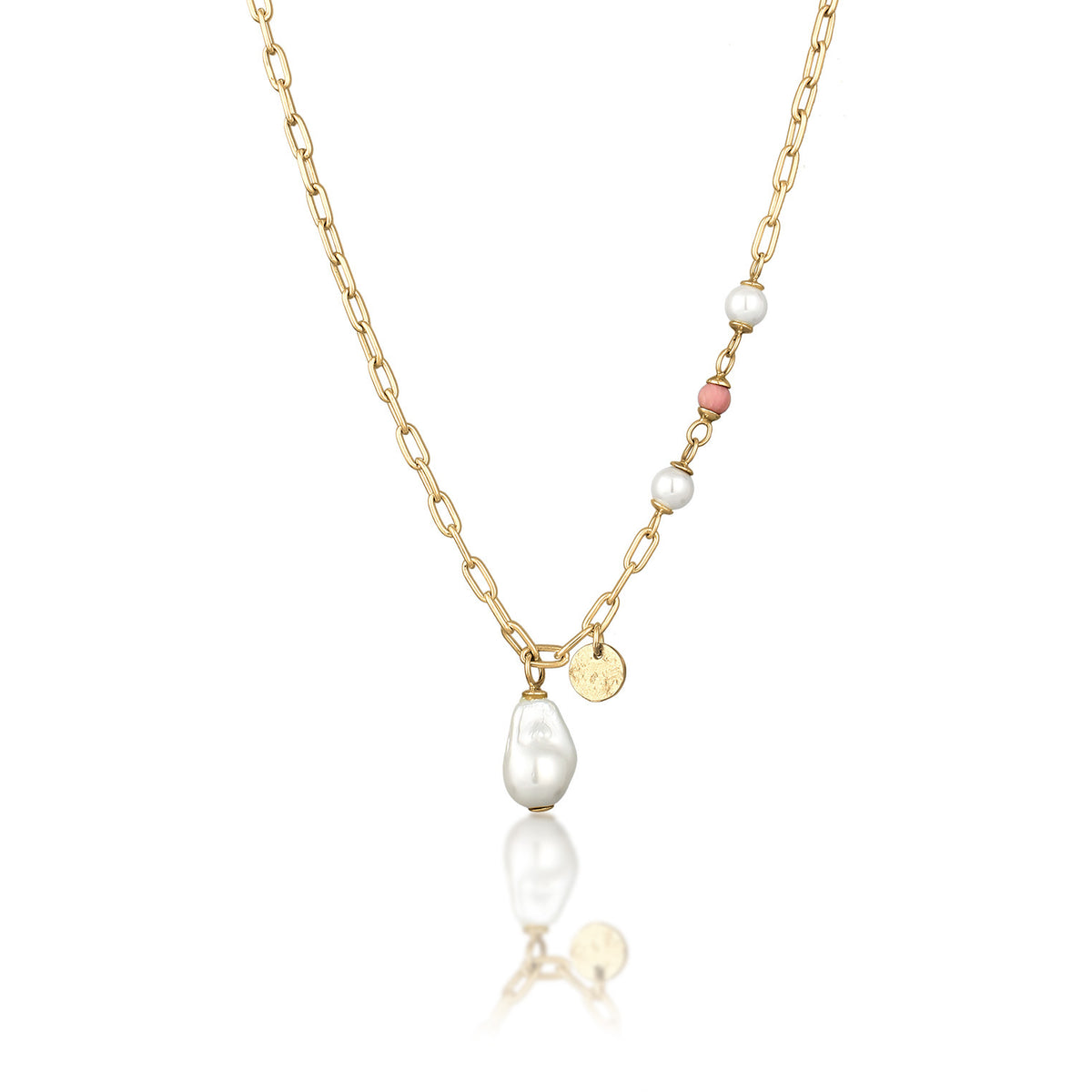 Elli 925 Sterling Silver Pearl Necklace Gold plated 2004-BF-0008270-001