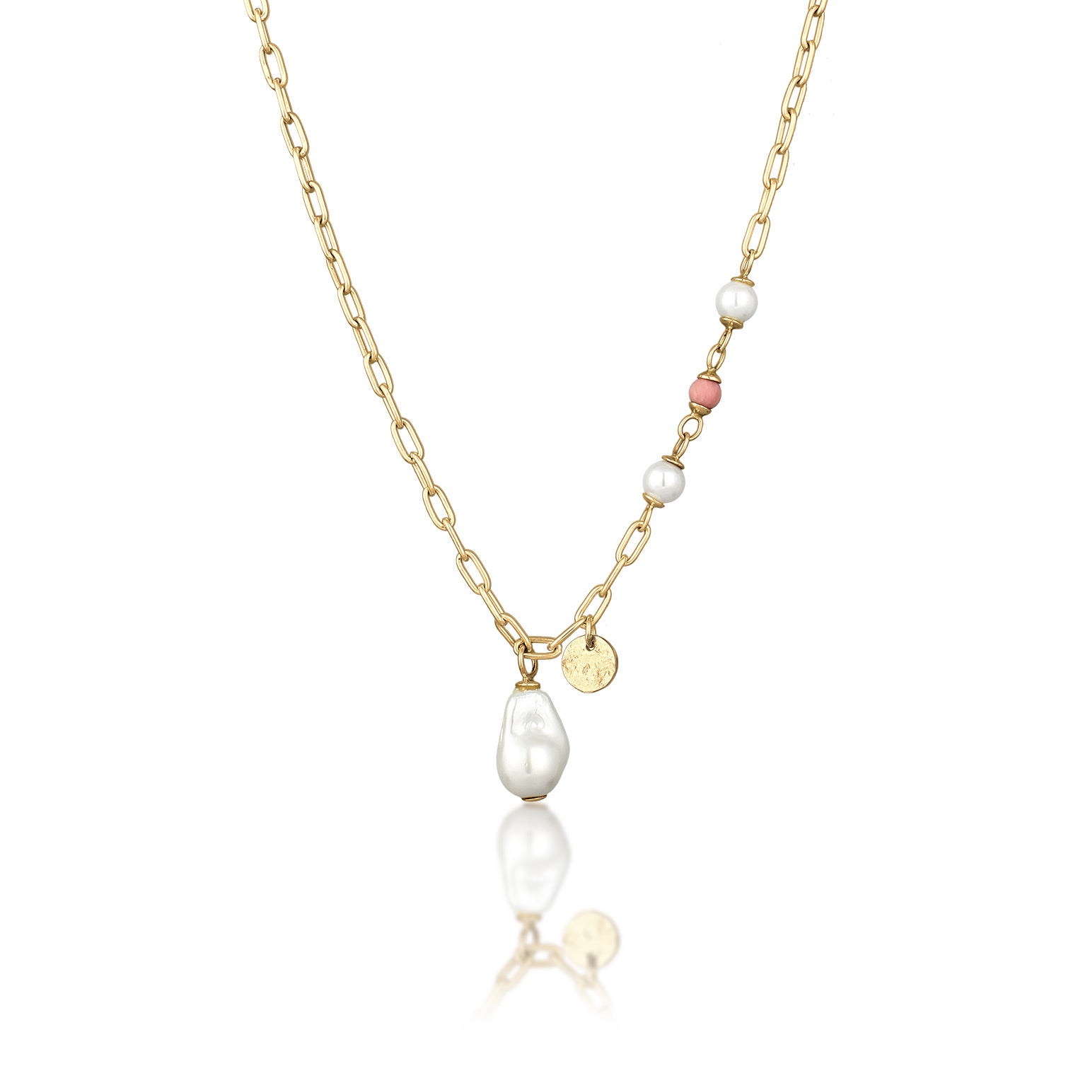 Elli 925 Sterling Silver Pearl Necklace Gold plated 2004-BF-0008270-001