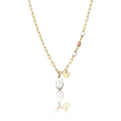 Elli 925 Sterling Silver Pearl Necklace Gold plated 2004-BF-0008270-001