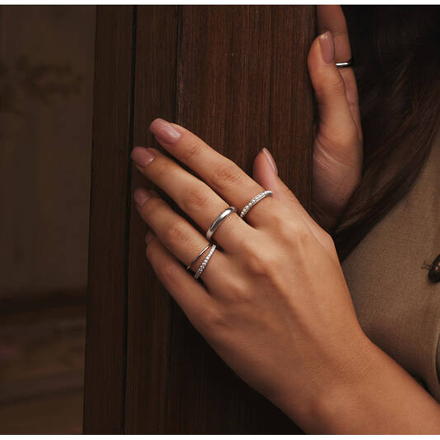 Ania Haie Reimaginer 925 Sterling Silver Shell Pearl Beaded Ring AH-R069-03H-54