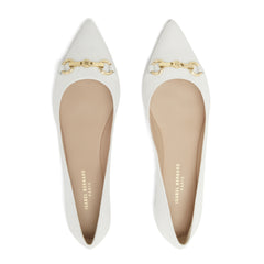 Isabel Bernard Vendôme Elita White Leather Bellerinas made of Calfskin IB51002-00-42