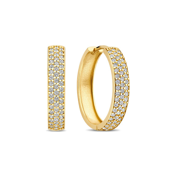 Beloro Jewels Monte Napoleone Stella 9 karaat oorringen met zirkonia BO360087