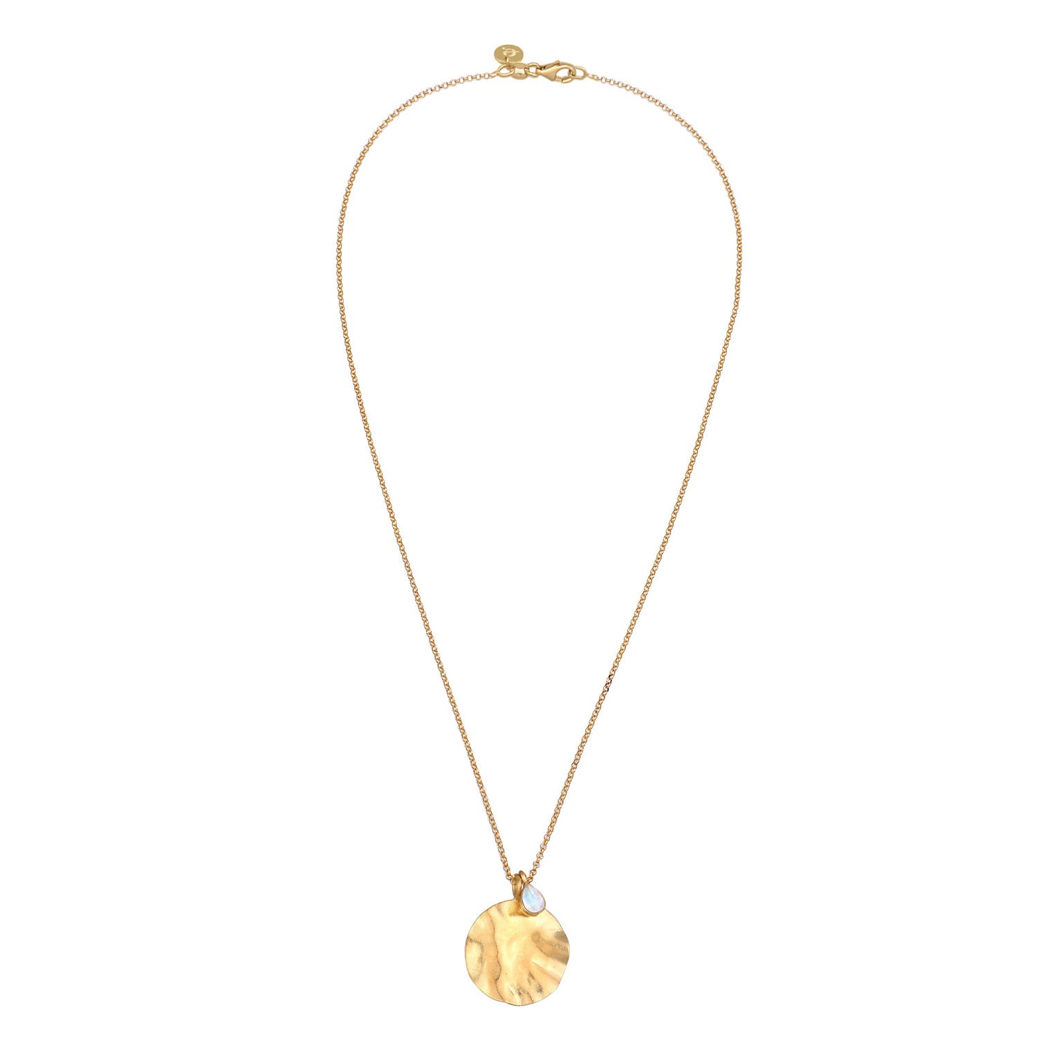 Elli 925 Sterling Silver Coin Necklace with Moonstone 2004-BF-0008221-001