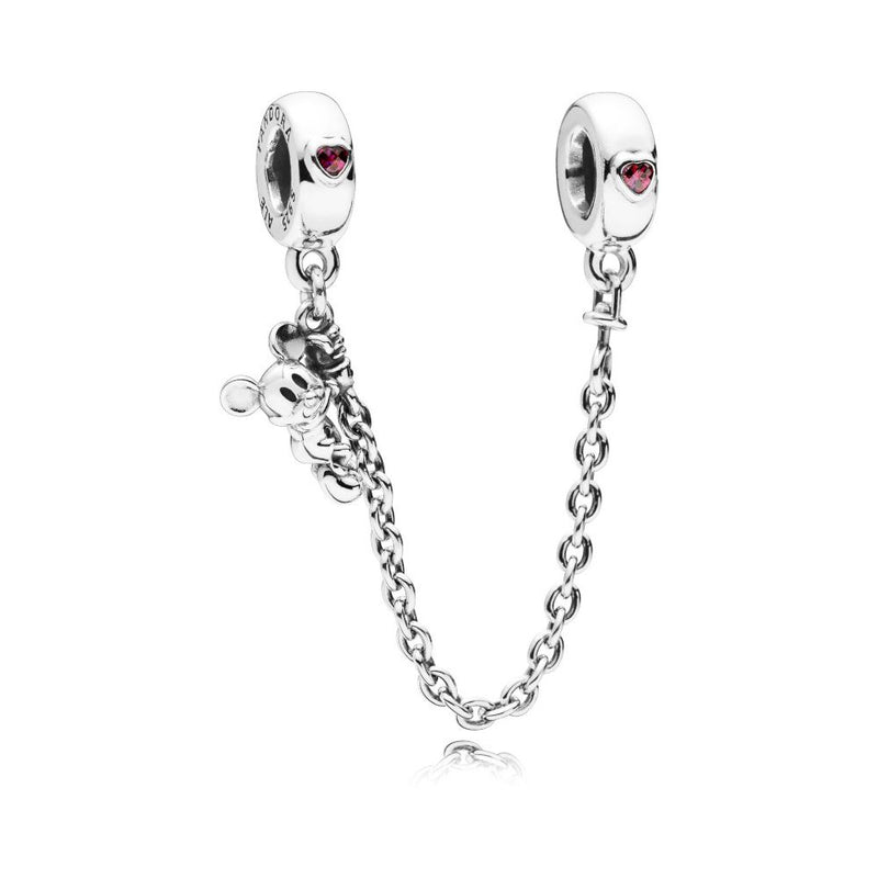 Pandora 925 Sterling Silver Disney Mickey Safety Chain 797173CZR (Length: 5.00 cm)-zoom-