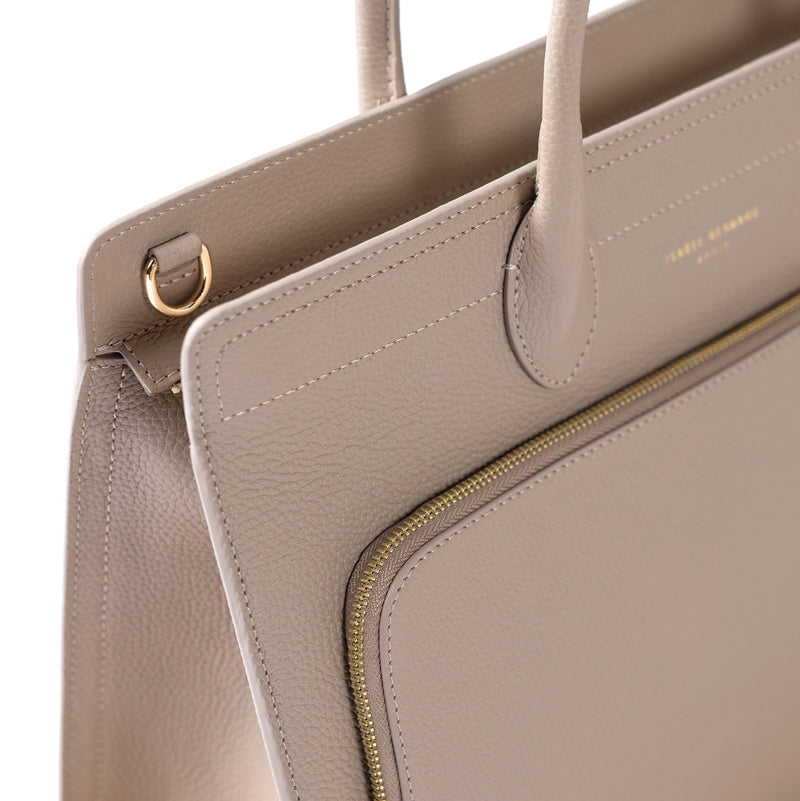 Isabel Bernard Honoré Nadine Taupe Handtas van Kalfsleer IB25038-zoom-