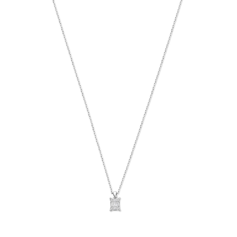Isabel Bernard De la Paix Maxime 14 karaat witgouden ketting met diamant 0.13 ct IBD350023-zoom-