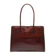 Isabel Bernard Honoré Cloe Croco Bruine Handtas IB25006