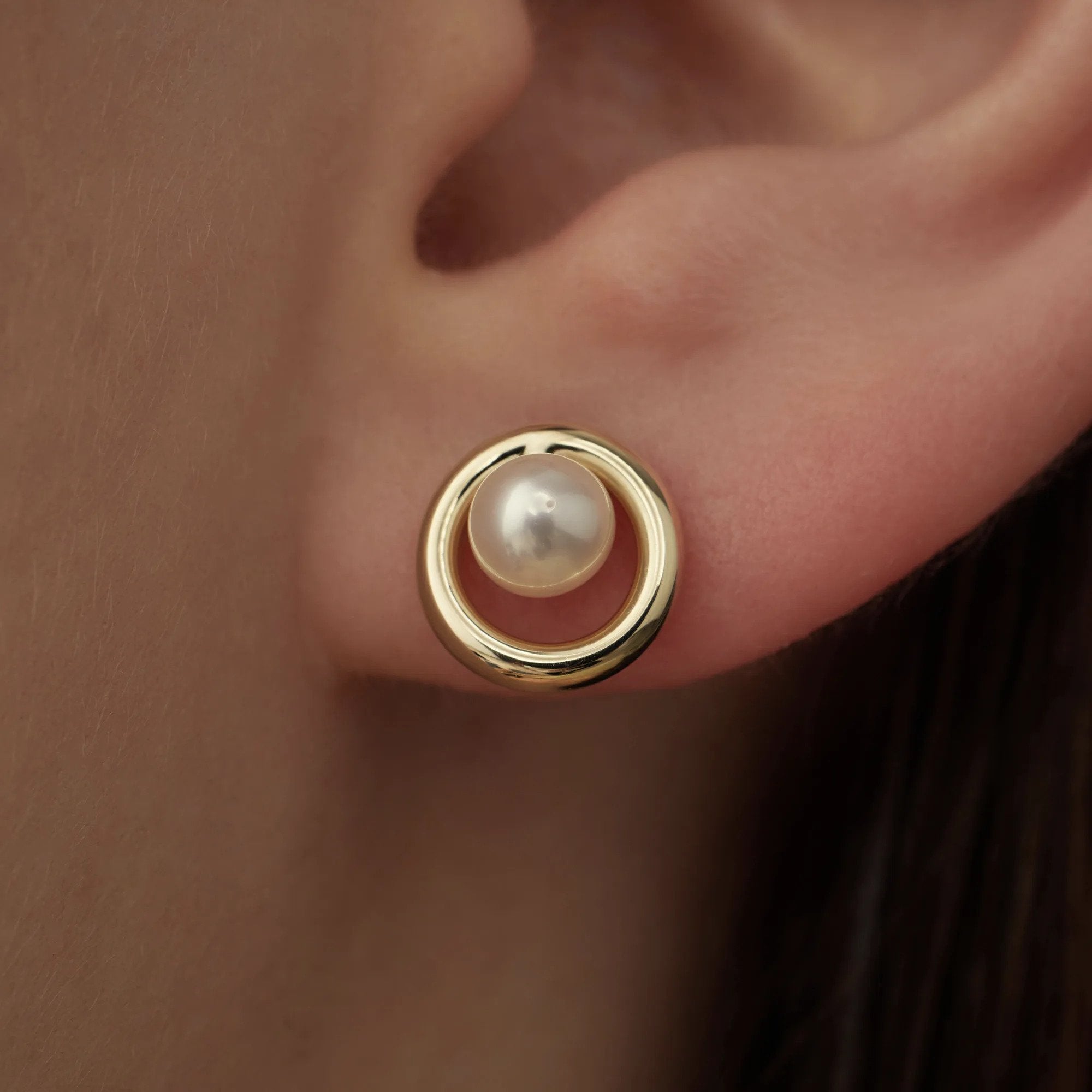Beloro Jewels Monte Napoleone Perla 9 carat gold Ear Studs BO360039