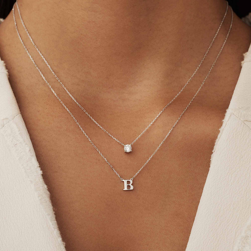 Isabel Bernard Saint Germain Chloé 14 Karaat Witgouden Initial Ketting IB340061-A-zoom-