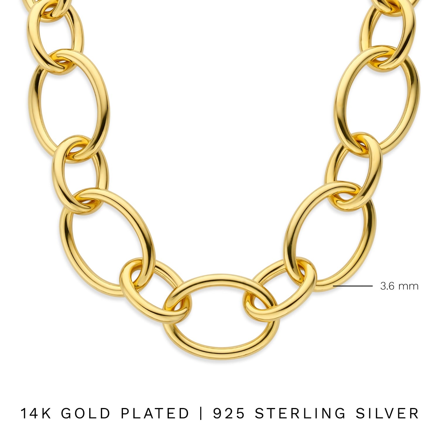 Parte Di Me Bibbiena Poppi Adriane 925 Sterling Silver Gold Plated Link Necklace PDM34100