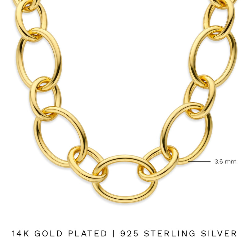 Parte Di Me Bibbiena Poppi Adriane 925 Sterling Zilveren Gold Plated Schakelketting PDM34100-zoom-
