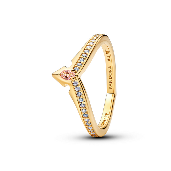 Pandora Collabs Gold Plated Disney Princess Aurora Tiara Ring 164334C01