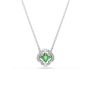 Swarovski Una Sparkling Dc Zilverkleurige Ketting met Groene Kristal 5757785