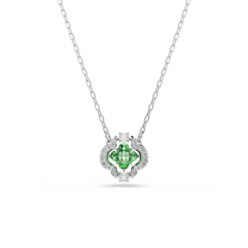 Swarovski Una Sparkling Dc Zilverkleurige Ketting met Groene Kristal 5757785-zoom-