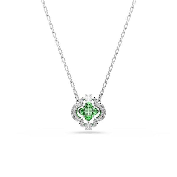Swarovski Una Sparkling Dc Zilverkleurige Ketting met Groene Kristal 5757785