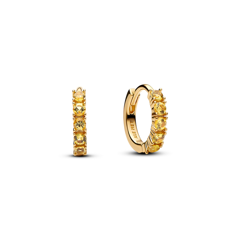 Pandora Timeless Gold Plated Yellow Huggie Earring 263849C01-zoom-