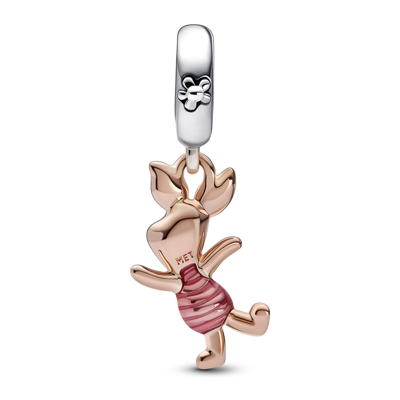 Pandora Disney 925 Sterling Silver Winnie The Pooh Piglet Charm 782208C01with14K RoseGold Plating-zoom-