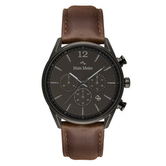 Mats Meier Grand Cornier Chrono Gunmetal/DonkerBrown Watch MM00104