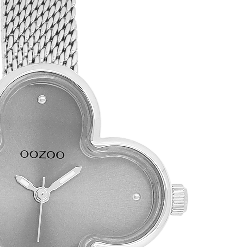 OOZOO Timepieces Silver and Grey Clover Women's Watch C11526-zoom-