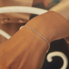 Isabel Bernard De la Paix Madeline 14 Carat Golden Tennis Bracelet | diamond 1.08 ct | IBD320005