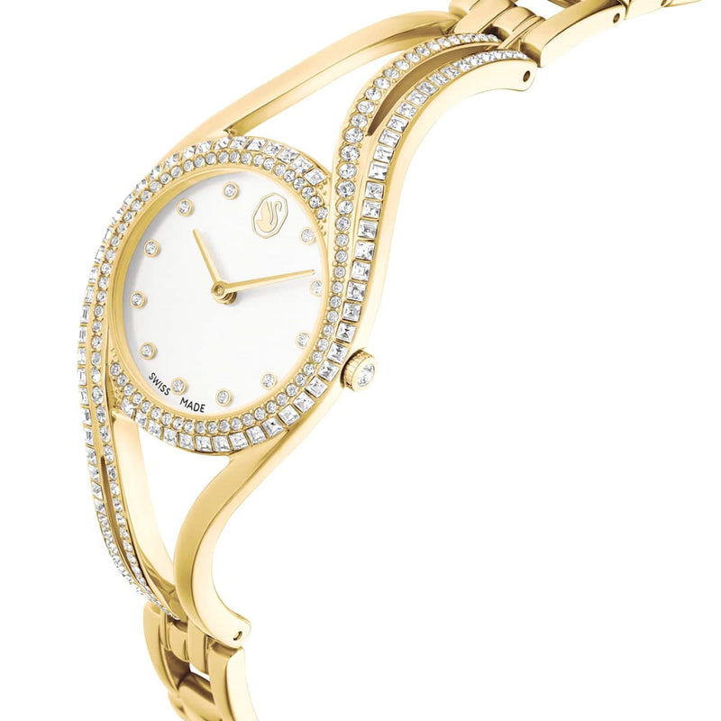Swarovski Hyperbola Goudkleurig Horloge met Witte Wijzerplaat 5754534-zoom-