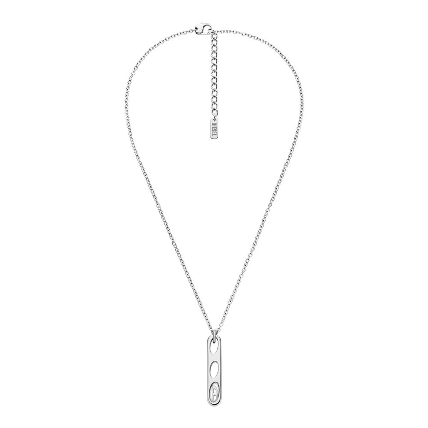 Diesel Oval D Logo Stainless Steel Unisex Necklace DX1662040