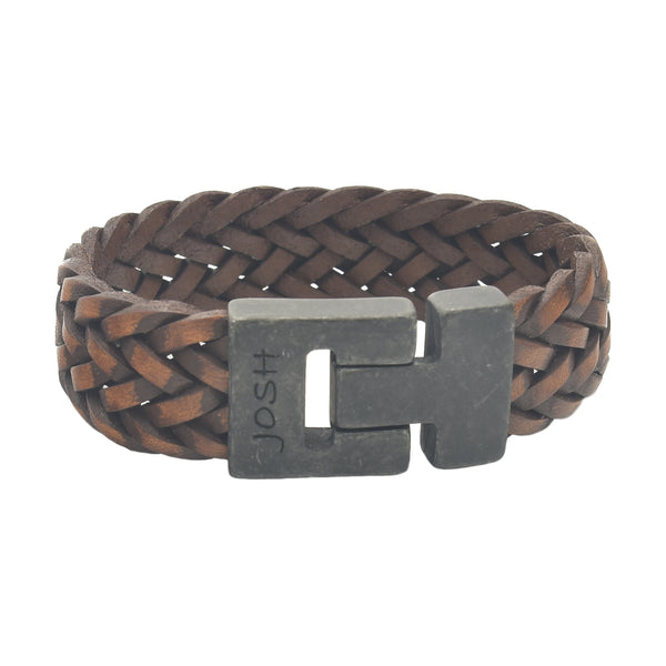 Josh Bruine Leren Armband 24340-bra-VB/MELBRWN/L-1