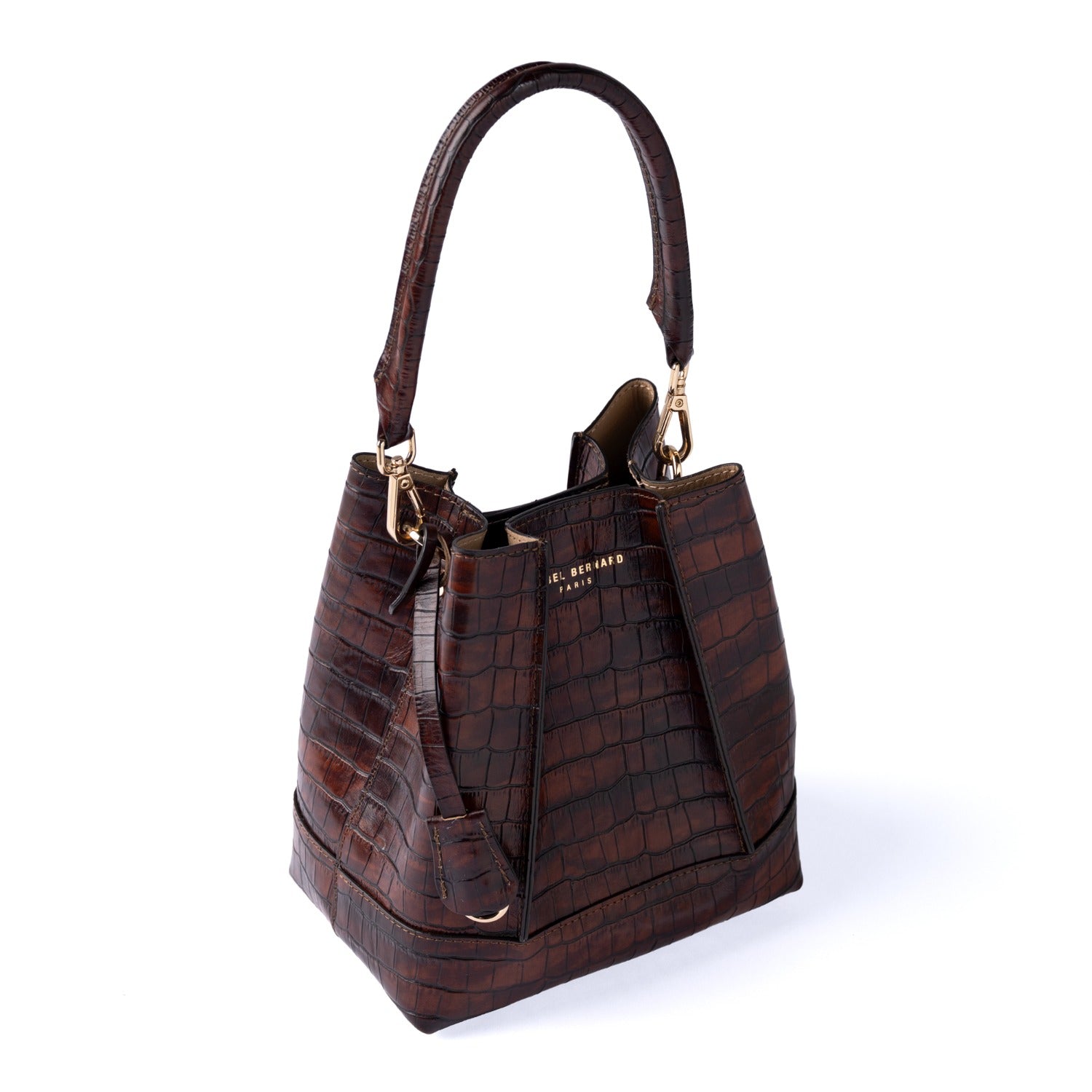 Femme Forte Minette Croco Bruine Handtas van Kalfsleer Tas IB21114-230
