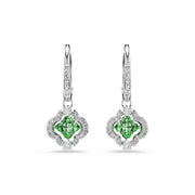Swarovski Una Sparkling Dc Zilveren Oorhangers met Groene Kristal 5758001