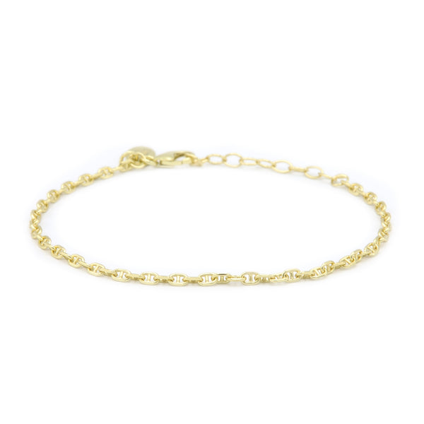 Karma 925 Sterling Silver Gold-coloured Chain Bracelet 94128GP (Length: 16.50 - 19.00 cm)