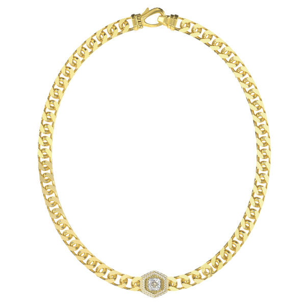 Guess Lion King Gold-coloured Necklace With Crystal JUMN06006JWYGT-U