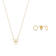 Isabel Bernard Cadeau d'Isabel 14 karaat gouden ketting en oorbellen giftset met ringen IB90180