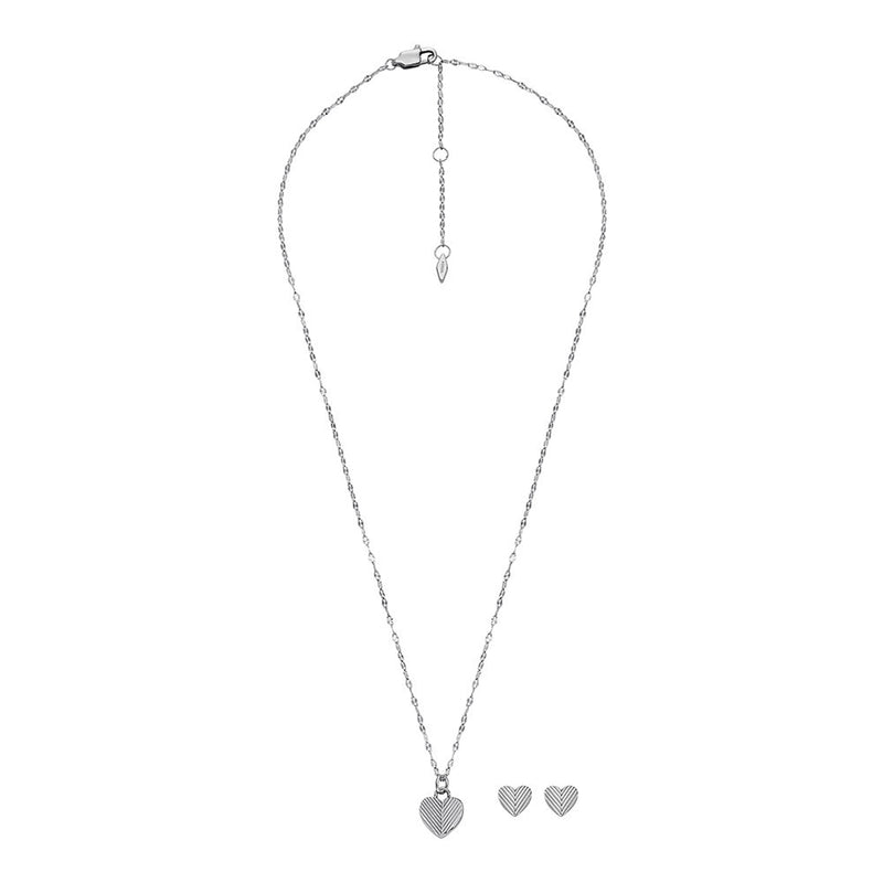 Fossil Harlow Silver-coloured Necklace and Ear Studs Giftset JF04669SET-zoom-
