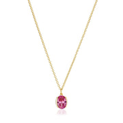 Sif Jakobs Ellisse Carezza Silver Necklace With Gold Plating SJ-N2353-PKCZ-YG