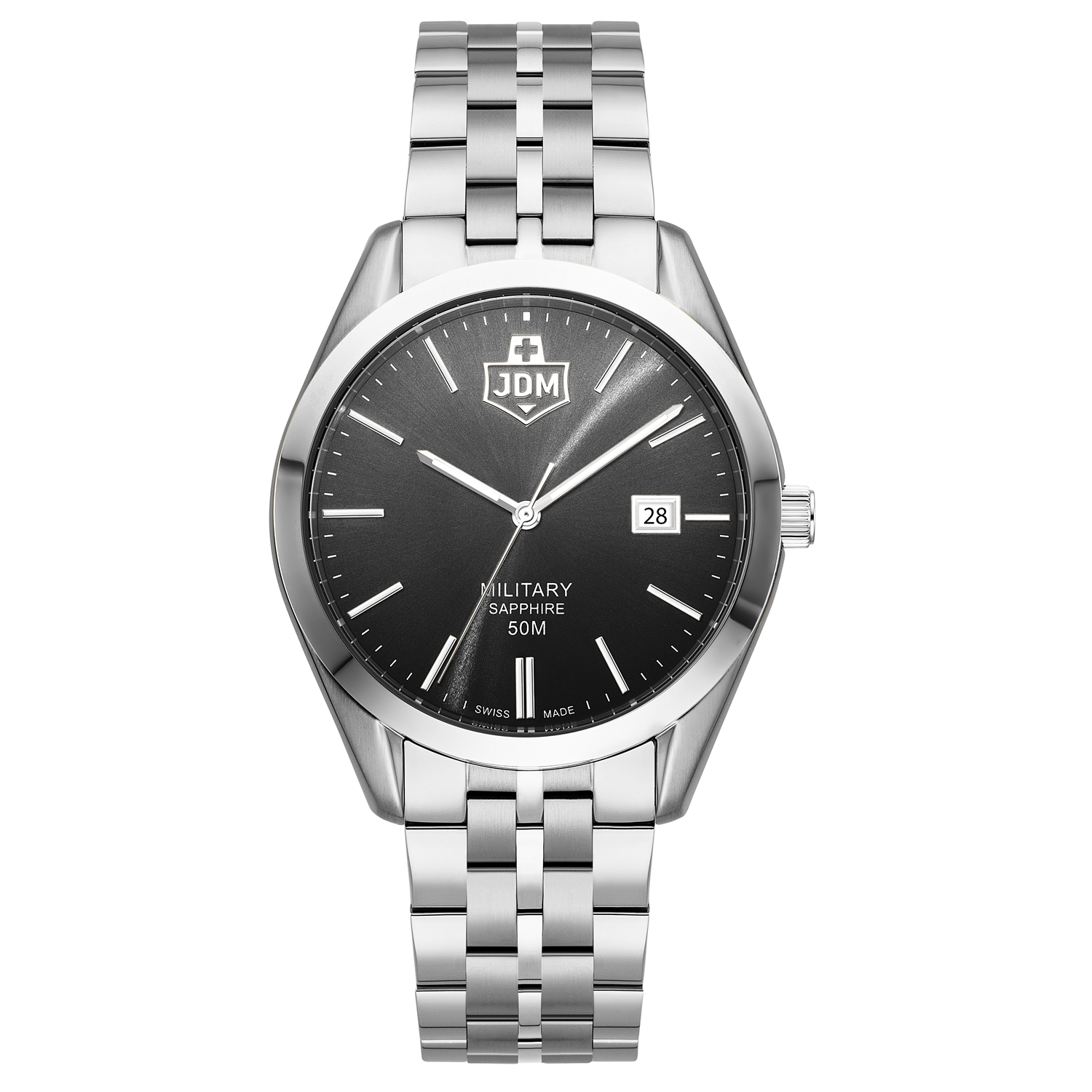 JDM Military Interlaken Gents Black Sunray Men's Watch JDM-WG023-03