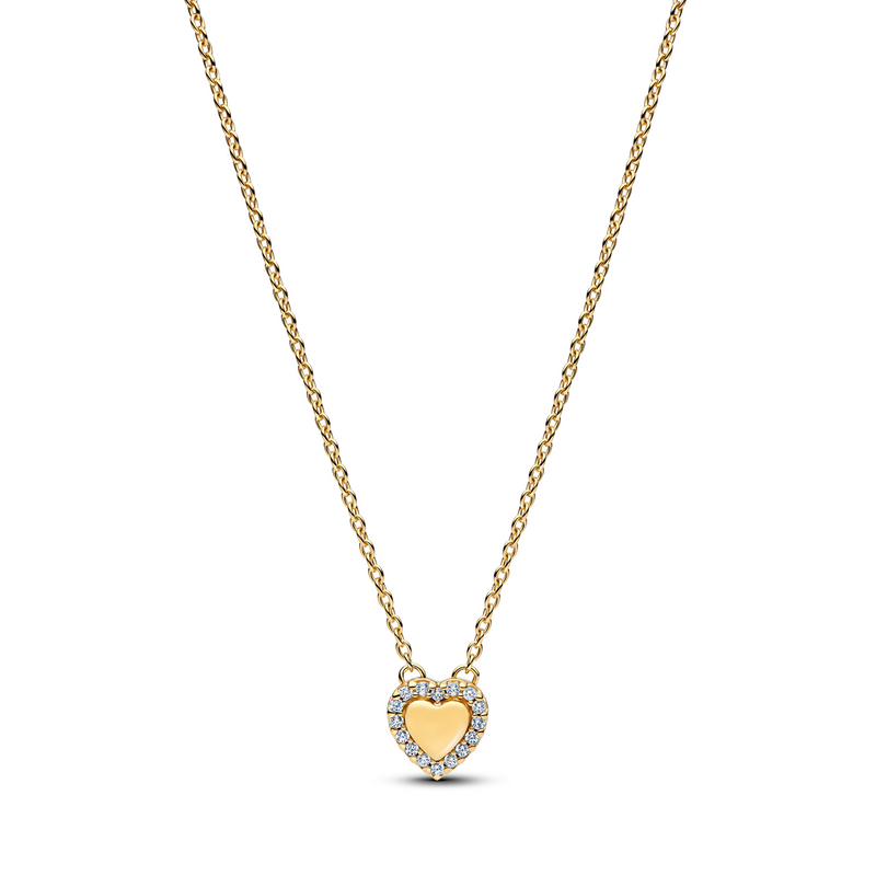 Pandora Timeless Gold Plated Sparkling Heart Halo Necklace 364364C01-45-zoom-