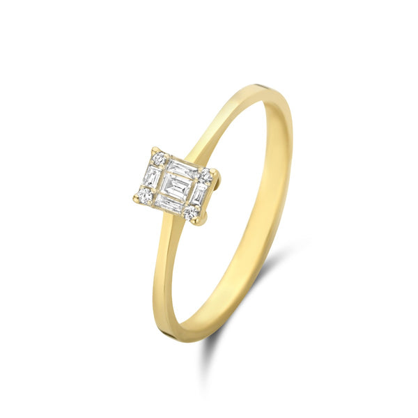De la Paix Maxime 14 karaat gouden ring met diamant 0.13 karaat