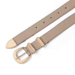 Isabel Bernard Rêveur Mathilde Taupe calfskin belt with gold-coloured buckle IB60020-078-95
