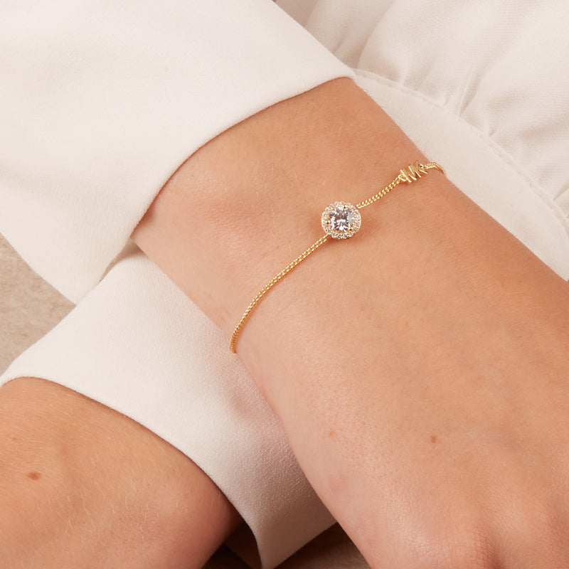 Michael Kors Premium 925 Sterling Silver Gold-coloured Bracelet MKC1206AN710 (Length: 22.00 cm)-zoom-