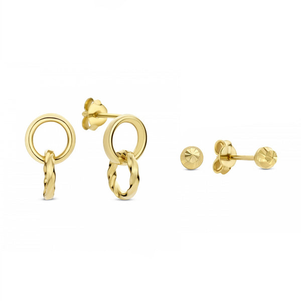 Isabel Bernard Cadeau D'Isabel 14 Karaat Gouden Oorbellen Set IB90146