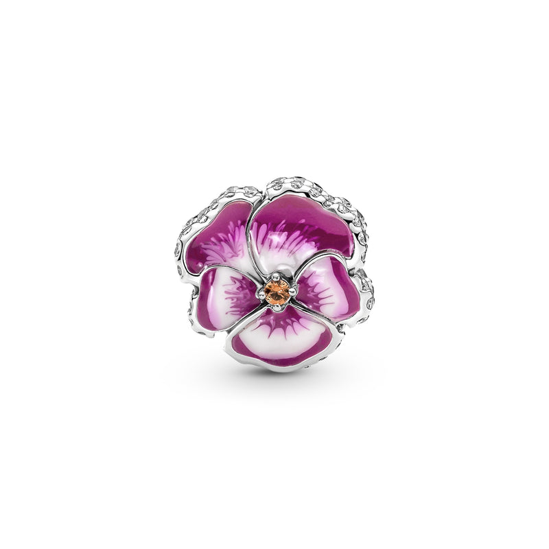 Pandora Moments 925 Sterling Silver Roze Viooltje Bedel 790777C01-zoom-