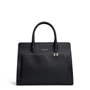 Isabel Bernard Honoré Nadine zwarte kalfsleren handtas met 13 inch laptopvak IB25110-001-13