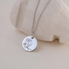 Violet Hamden Venus 925 Sterling Silver Necklace with Birthflower VH340026-OCT