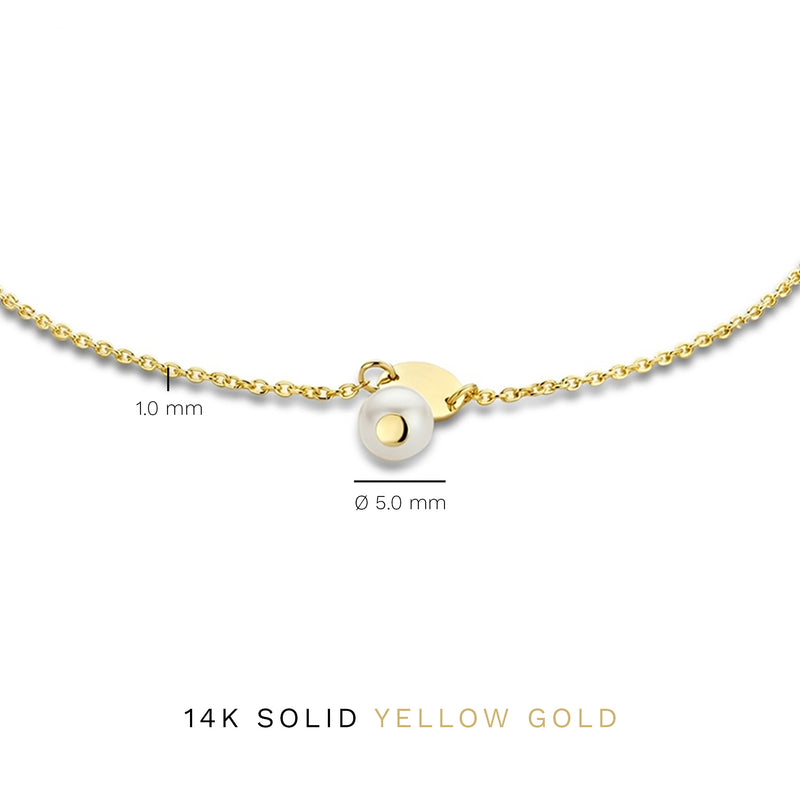 Isabel Bernard Belleville Luna 14 Karaat Gouden Armband IB320020 (Lengte: 16.00-18.00 cm)-zoom-