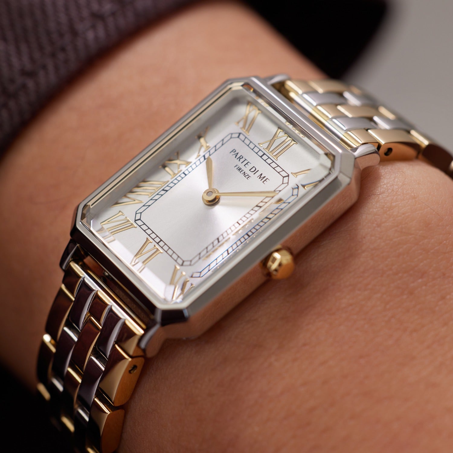 Parte di Me Orologio rectangular ladies watch gold coloured and silver PDM09026