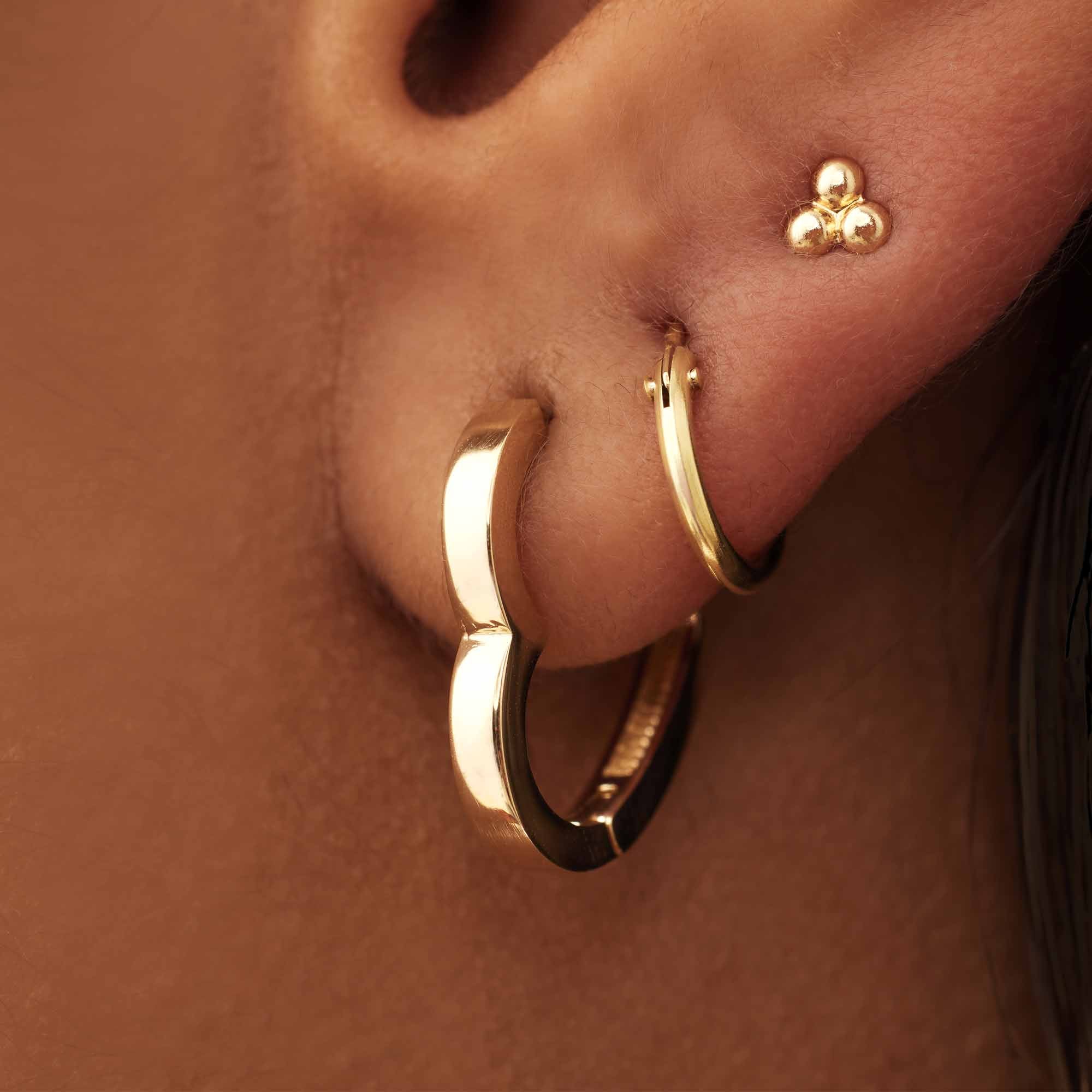 Isabel Bernard Belleville Amore 14 Carat Golden Hearts Earrings IB360251