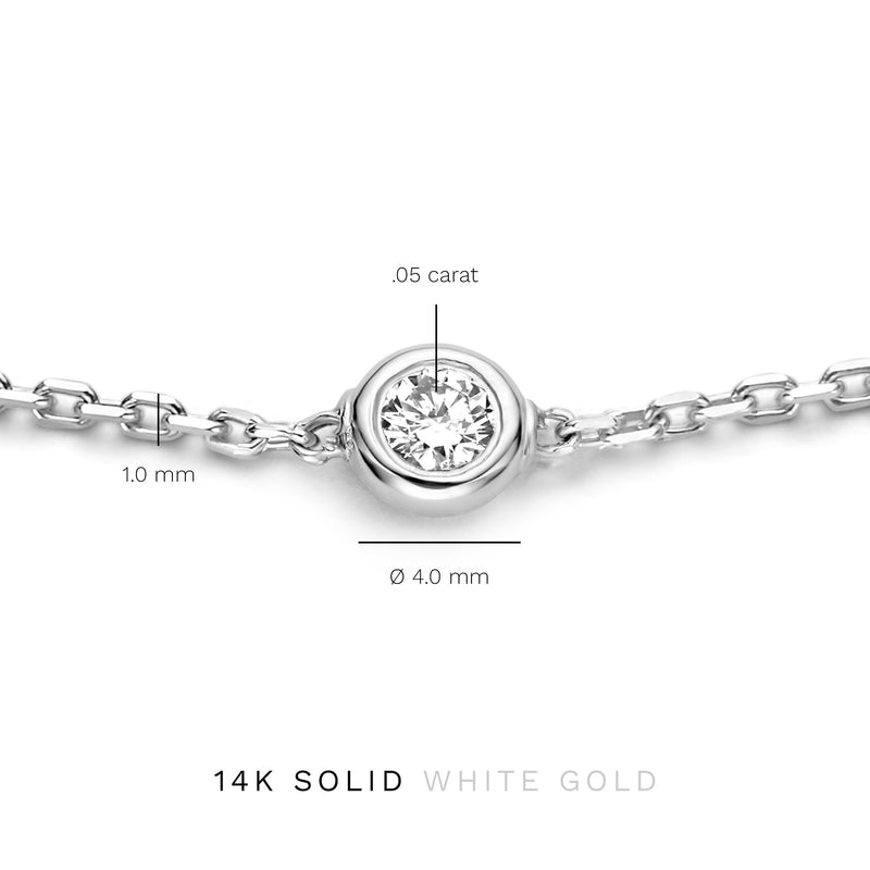 Isabel Bernard De la Paix Alfie 14 karaat witgouden armband | diamant 0.05 ct | IBD320004-zoom-