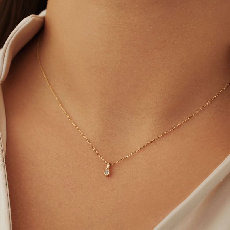 Isabel Bernard De La Paix Inaya 14 Karaat Gouden Collier | Diamant 0.01 ct | IBD350021-zoom-