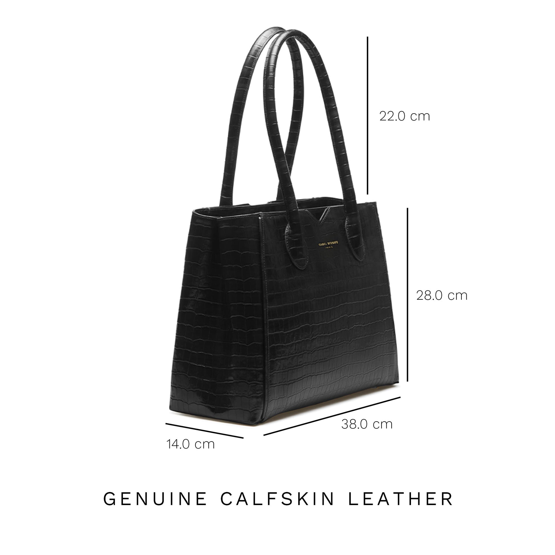 Isabel Bernard Honoré Cloè Black Croco Handbag IB25007
