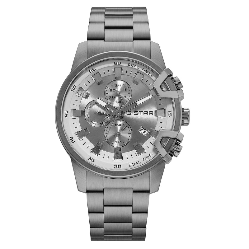 G-STAR Bend3D Lichtgunkleurig Stalen Herenhorloge GSW.505.06-zoom-